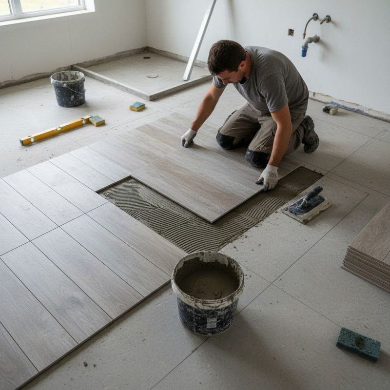 Mosaic Tile Floor Installation in Loudoun County, VA