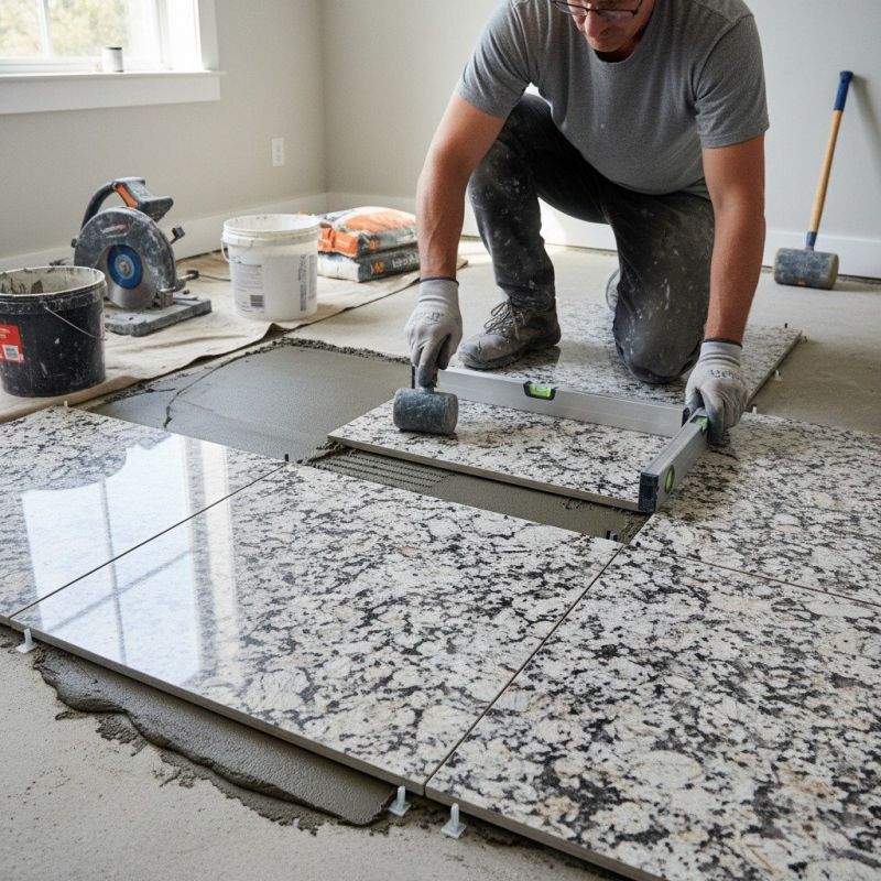 White Marble Tile Installation in Wilmington, NC